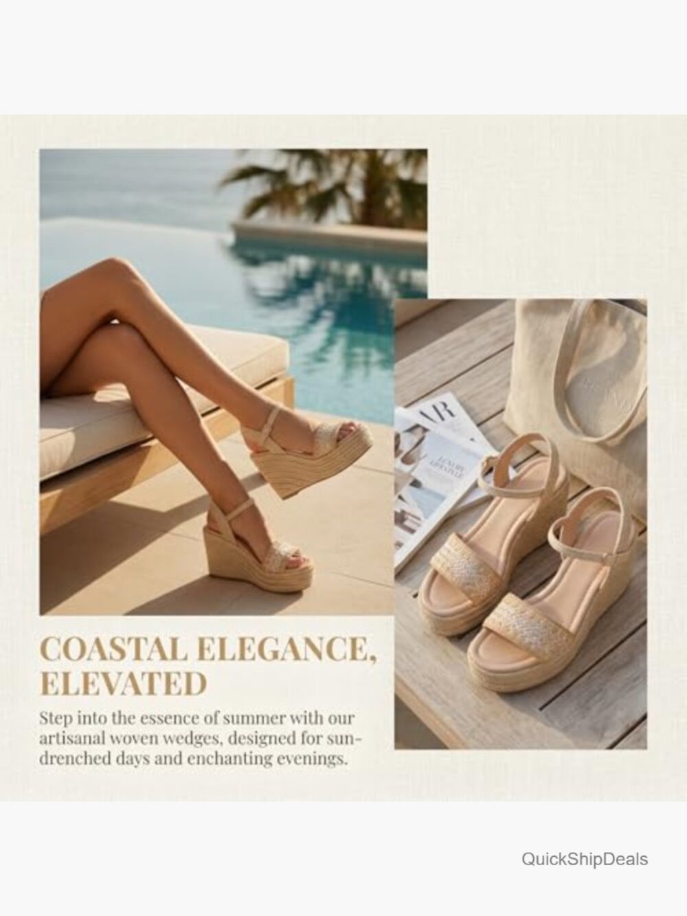 Espadrille Wedge Sandals Raffia Strap Ankle Buckle Platform Open Toe Summer - Picture 4 of 7